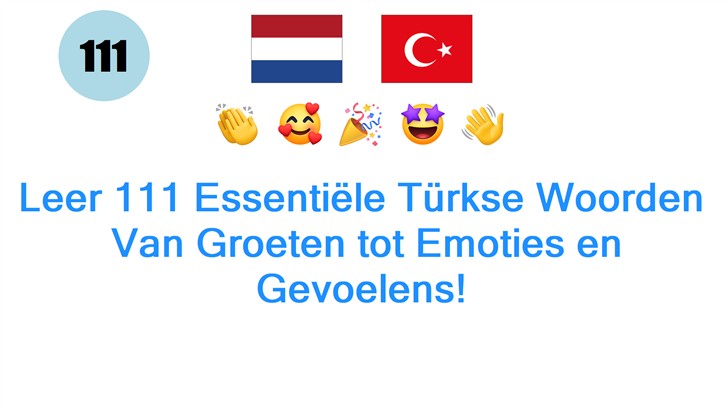 Leer 111 Essentiële Türkse Woorden: Van Groeten tot Emoties en Gevoelens!